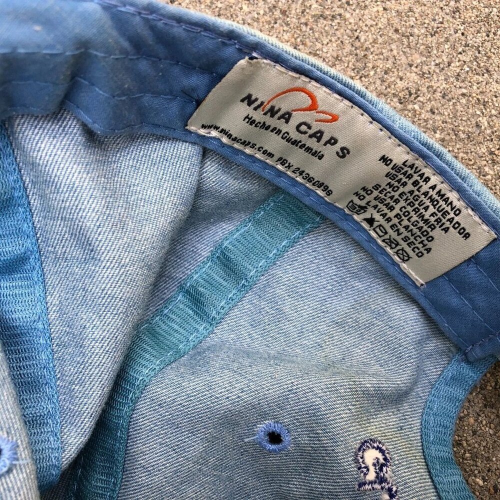 Vintage NINA CAPS Guatemala Parrot Toucan Hat Men's Blue Adjustable Cap - Picture 4 of 6